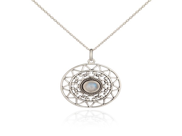 FILGREE MOONSTONE SILVER NECKLACE