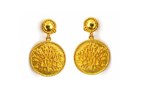 Golden Stud Dangle Earrings