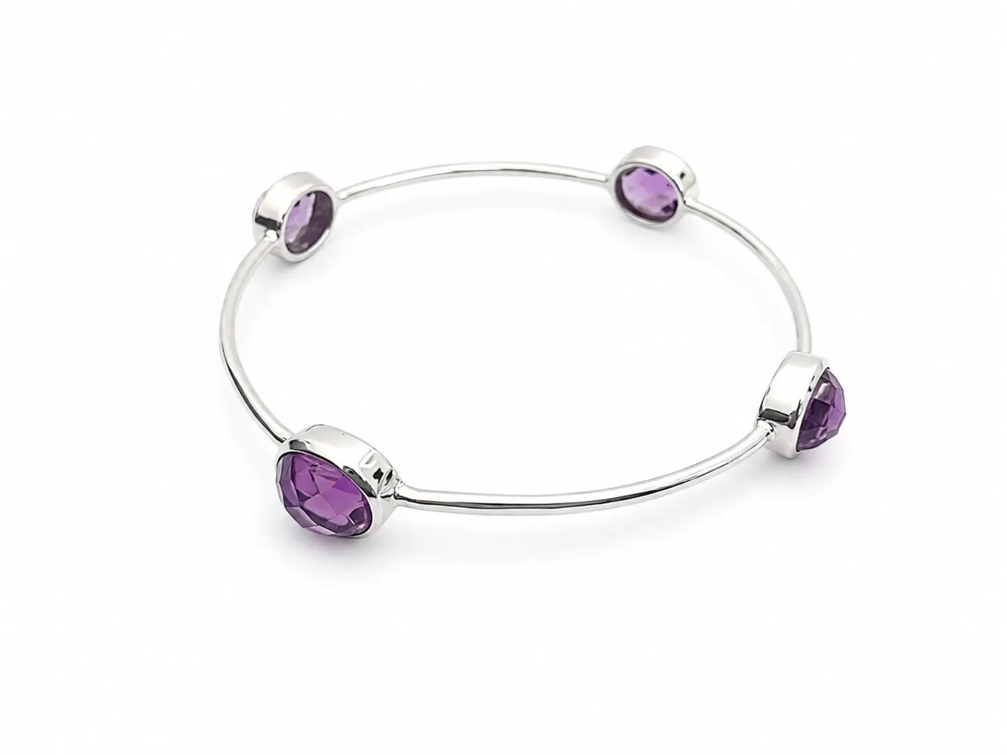 Silver Gemstone Bangle