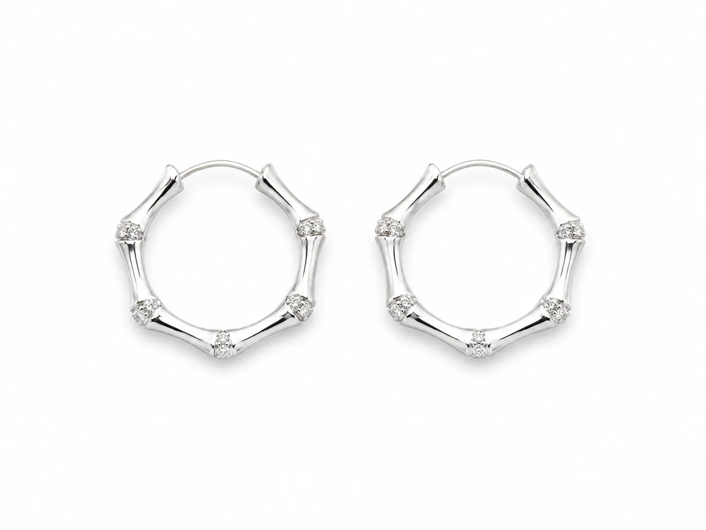 Diamond Accent Silver Hoop Earrings