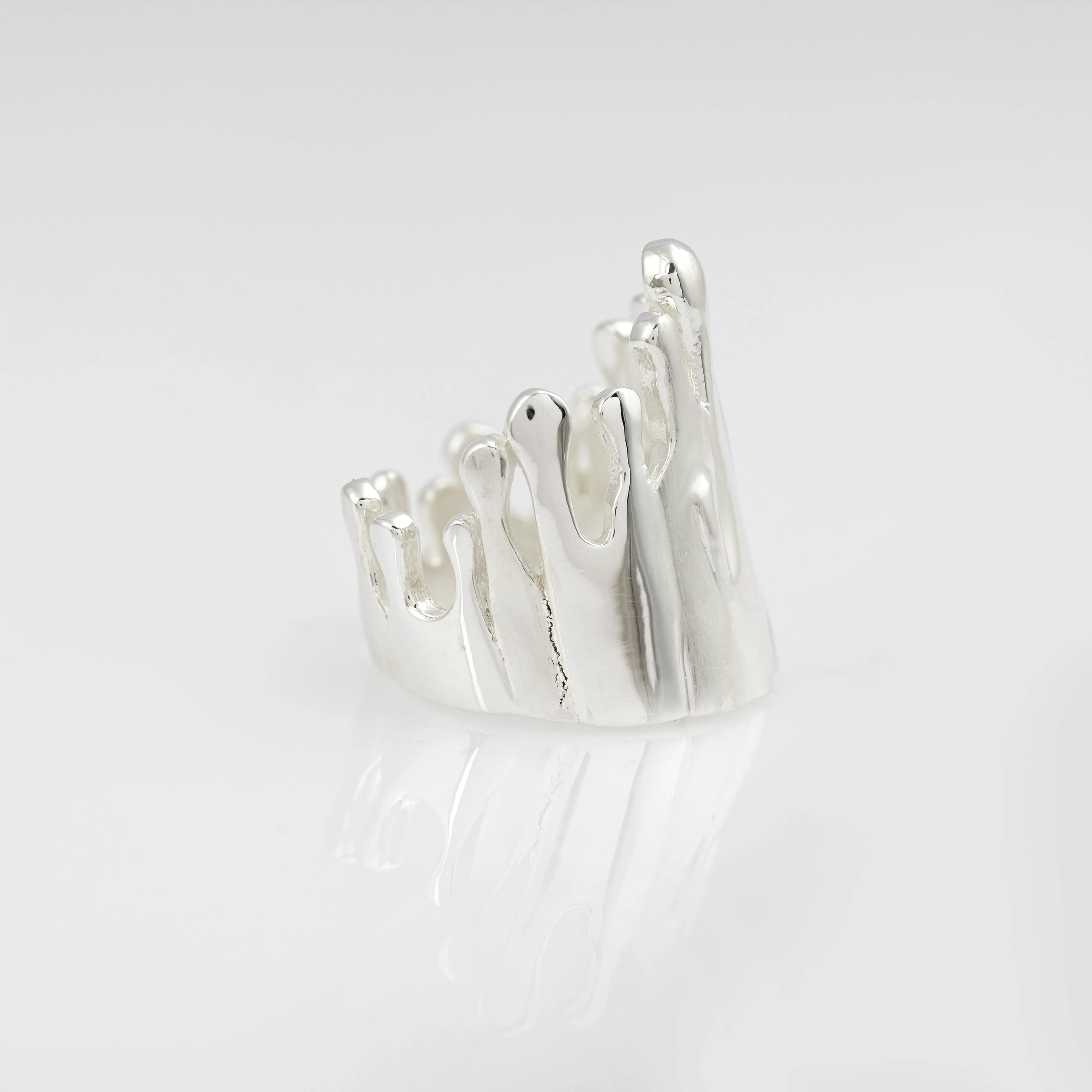 Floral Cluster Silver Ring