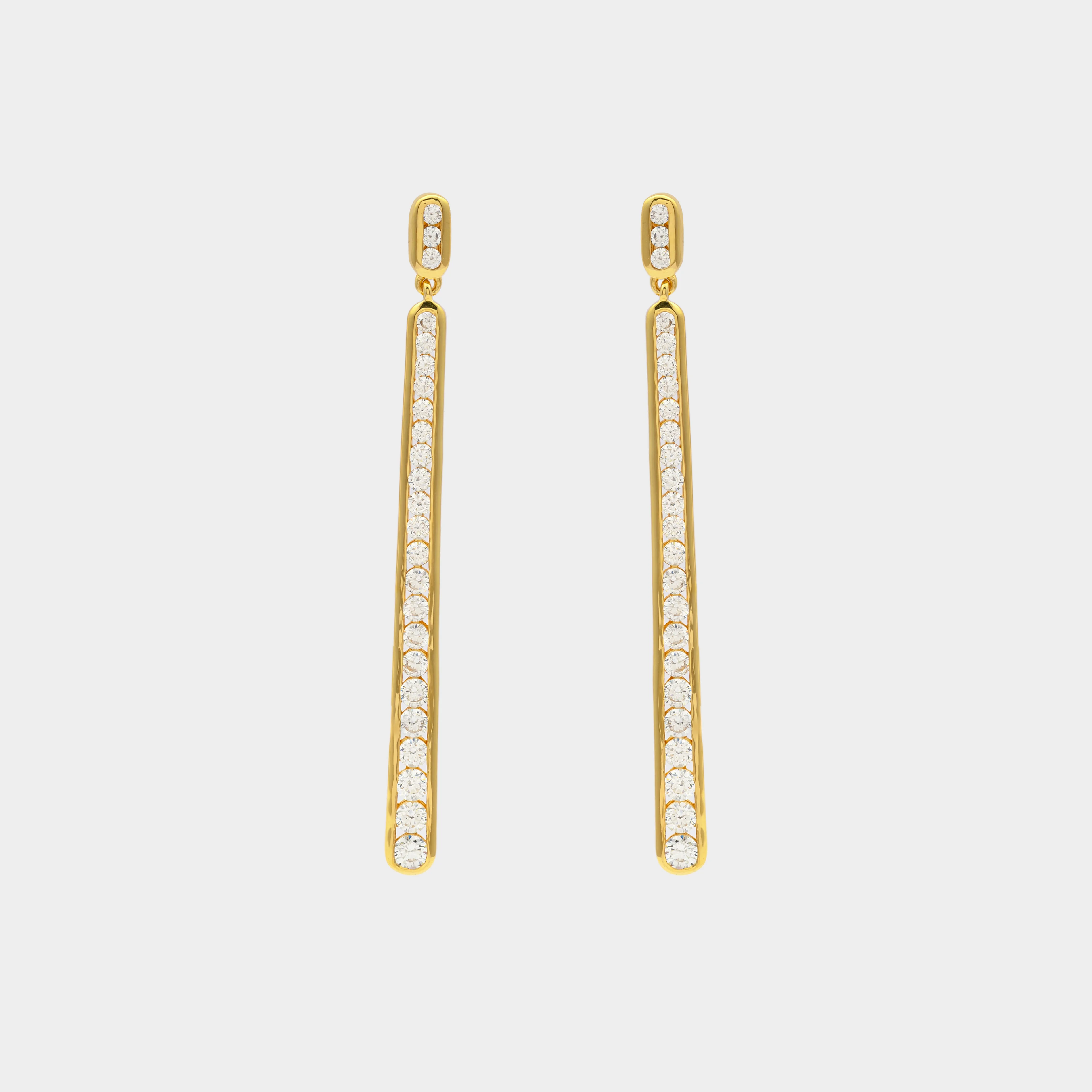 Diamond Bar Drop Earrings