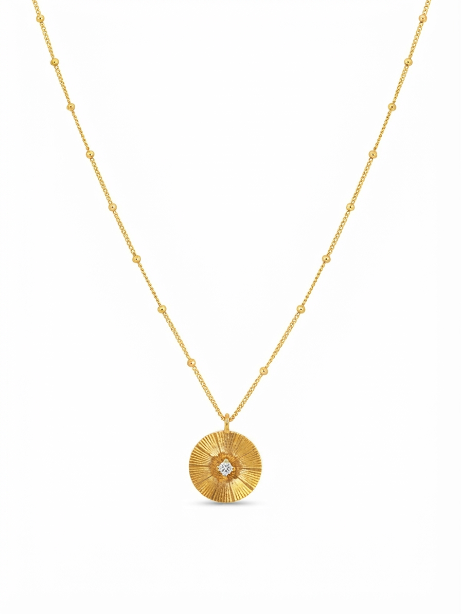 Radiant Diamond Gold Pendant Necklace