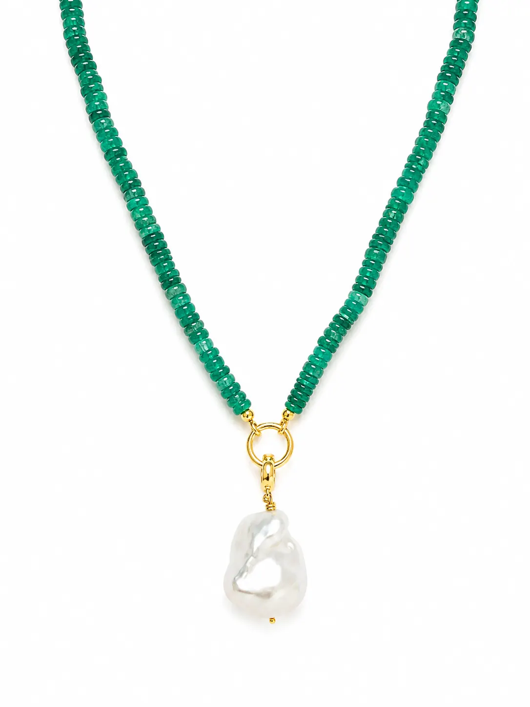 Emerald Pearl Drop Necklace