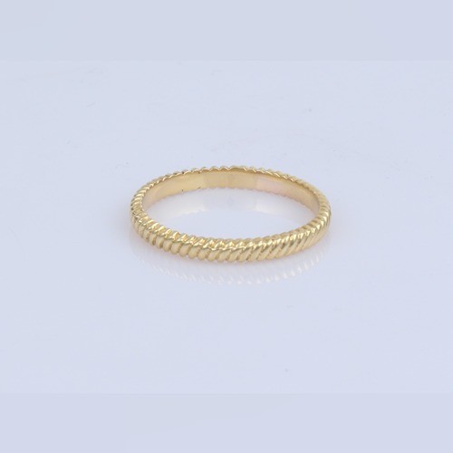925 Silver Plain Twisted Wire engagement Band Ring With Yellow Gold Plating - Image 3
