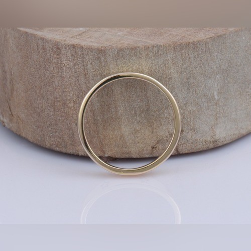 925 Silver Plain Star Band Ring With Yellow Gold Plating - Image 3