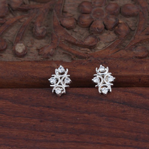 925 Silver Fancy Shape Wire Stud Earring - Image 2