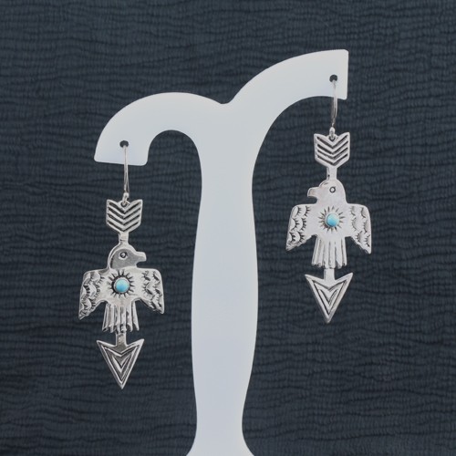 925 Silver Turquoise Birdy Earring - Image 1