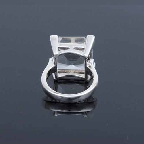 925 Silver White Topaz Cushion Ring - Image 4