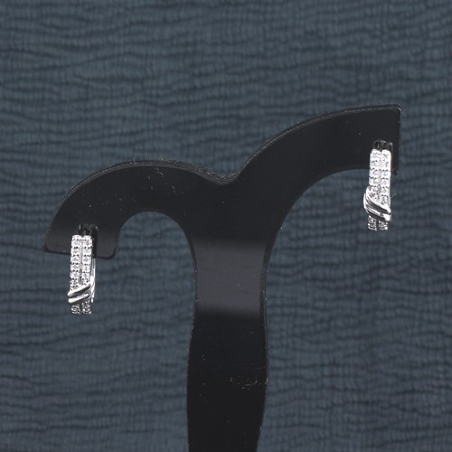 925 Silver Zircon Hoop Earring - Image 1