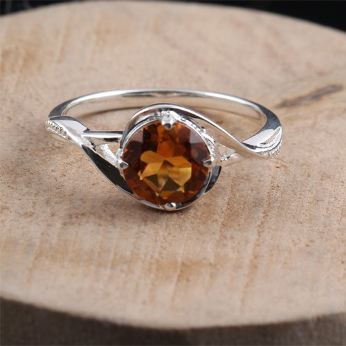 925 Silver Citrine Fancy Ring - Image 1