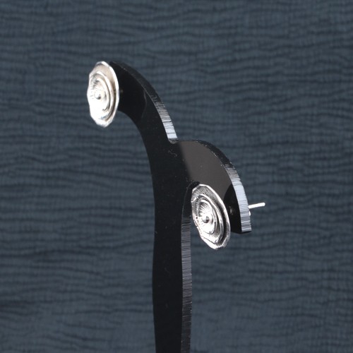 925 Silver Plain Flower Shape Earring - Image 3