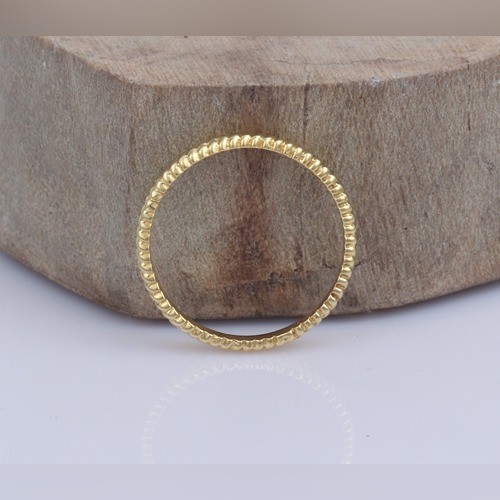 925 Silver Plain Twisted Wire engagement Band Ring With Yellow Gold Plating - Image 4
