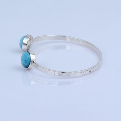 925 Silver Larimar Cuff Bangle - Image 3