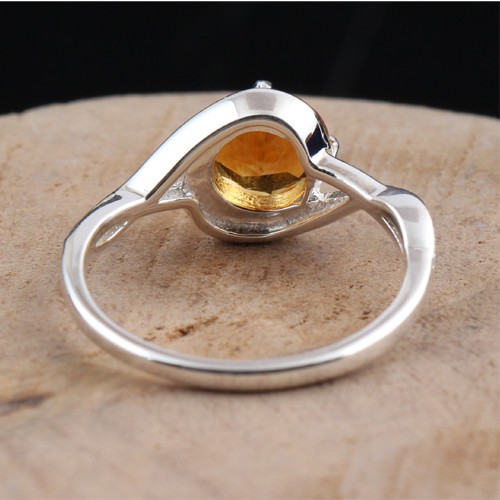925 Silver Citrine Fancy Ring - Image 4