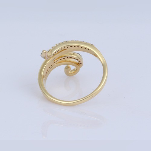 925 Silver Fancy Designer Ring With Yellow Gold Plating - Image 4