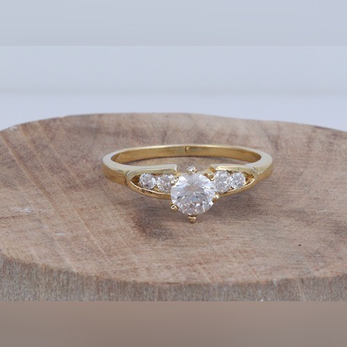 Hot And Trendy 925 Silver Ring With Yellow Gold Plating - Image 1