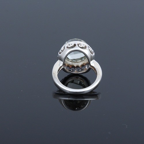 925 Silver Green Amethyst Solitaire Ring - Image 4