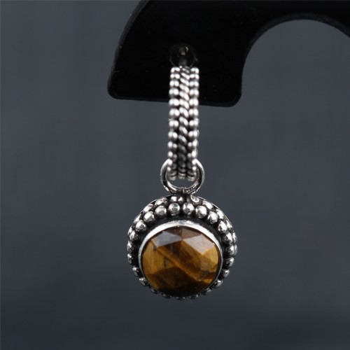 925 Silver Tiger Eye Dangle Earring - Image 2