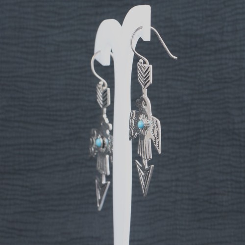925 Silver Turquoise Birdy Earring - Image 3