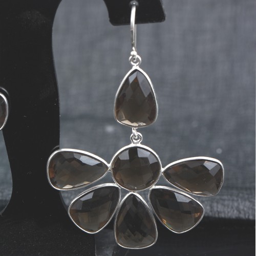 925 Silver Smoky Quartz Earring - Image 2