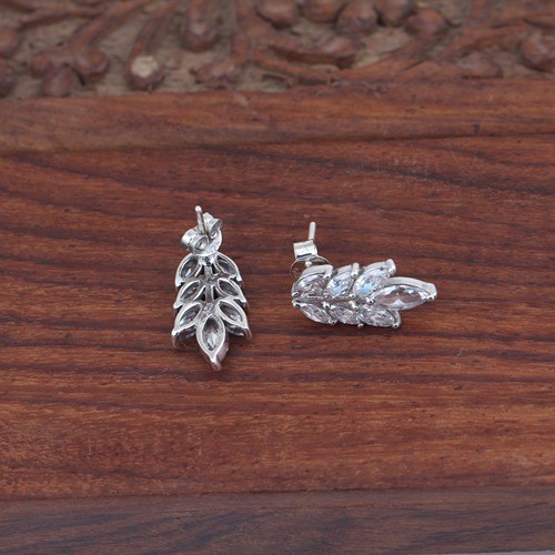 925 Silver White Zircon Marquise Stud Earring - Image 4