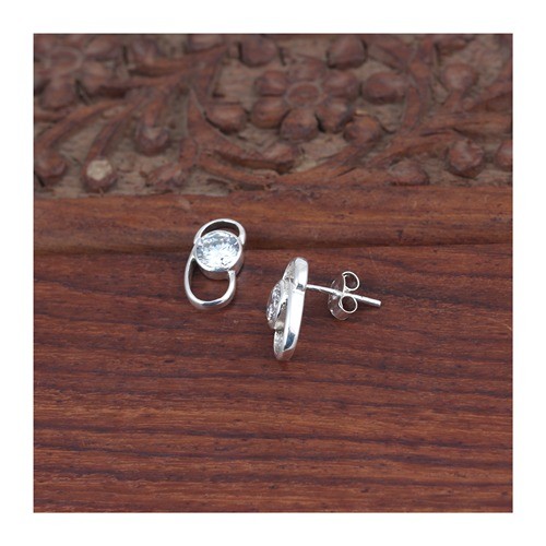 925 Silver Wire Fancy Shape Stud Earring - Image 4