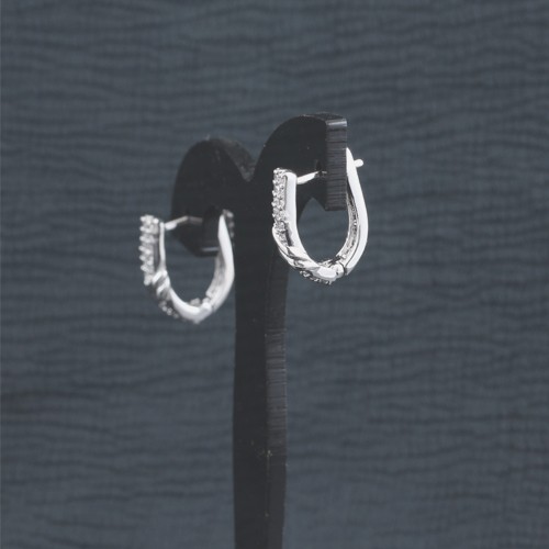 925 Silver Zircon Hoop Earring - Image 3