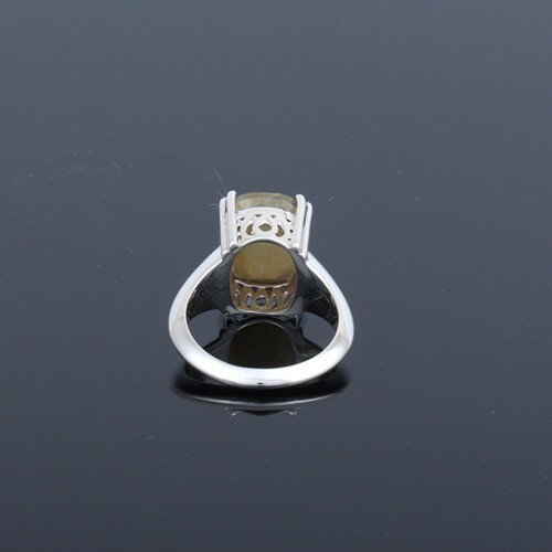 925 Silver Golden Rutile Solitaire Ring - Image 4