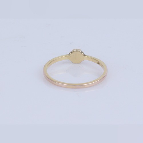 925 Silver Plain Four Heart With Enamel Ring With Yellow Gold Plating - Image 4