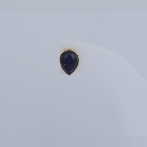 925 Silver Lapis Stud Earring With Yellow Gold Plating - Image 4