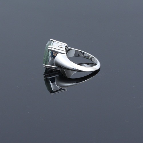 925 Silver Green Fluorite Solitaire Ring - Image 3