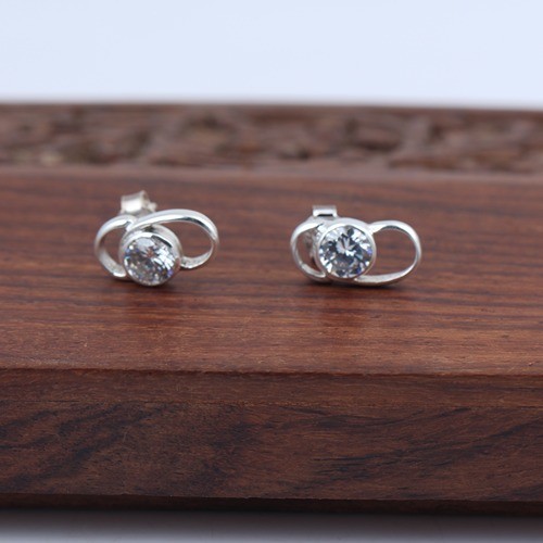 925 Silver Wire Fancy Shape Stud Earring - Image 3