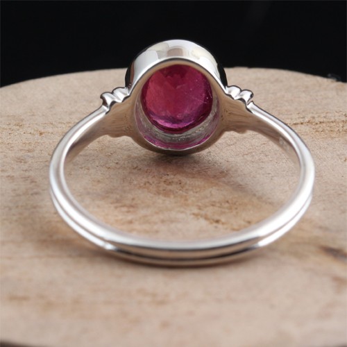925 Silver Glassfilled Ruby Fine Ring - Image 4