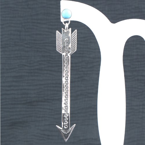 925 Silver Arrow Shape Earring With Turquoise - Image 3