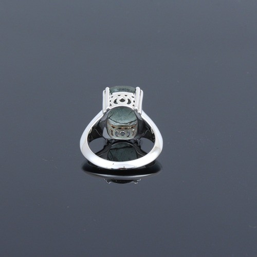 925 Silver Green Fluorite Solitaire Ring - Image 4
