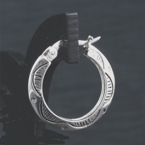 925 Silver Plain Designer Hoop Earring - Image 3