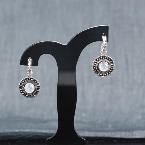 925 Silver Rainbow Moonstone Earring - Image 2