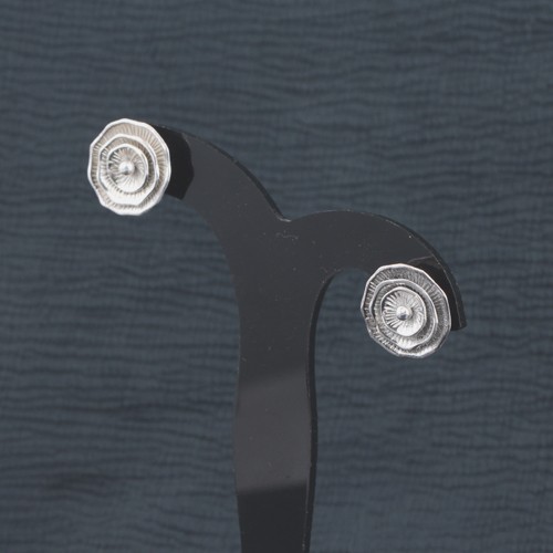 925 Silver Plain Flower Shape Earring - Image 4
