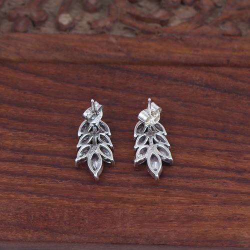 925 Silver White Zircon Marquise Stud Earring - Image 1
