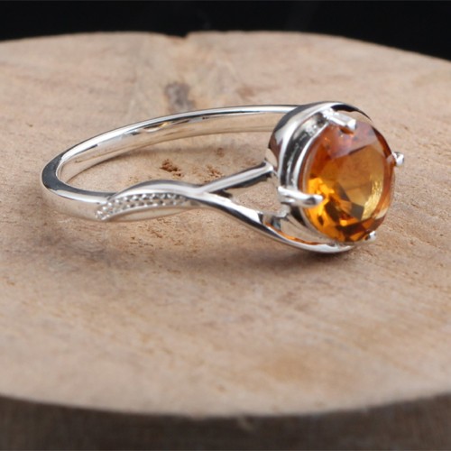 925 Silver Citrine Fancy Ring - Image 2