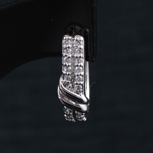 925 Silver Zircon Hoop Earring - Image 2