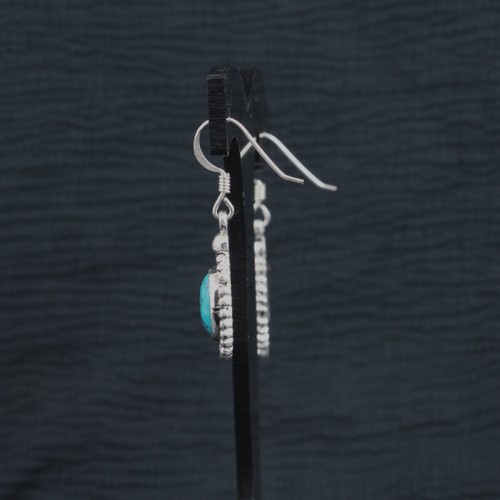 925 Silver Turquoise Ear wire Earring - Image 4
