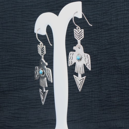 925 Silver Turquoise Birdy Earring - Image 2