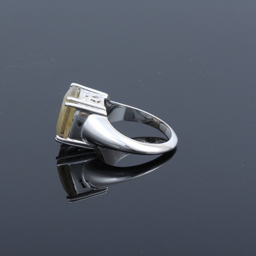 925 Silver Golden Rutile Solitaire Ring - Image 3