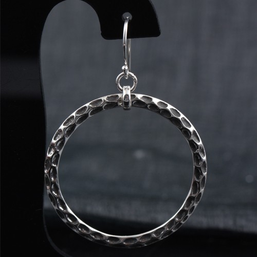 925 Silver Plain Dotted Circle Earring - Image 2