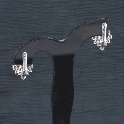 925 Silver Cluster Earring With White Zircobn - Image 4