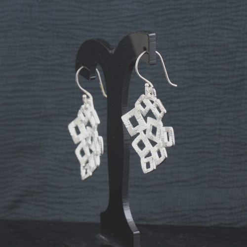 925 Silver Plain Zigzag Earring With Ear wire - Image 3