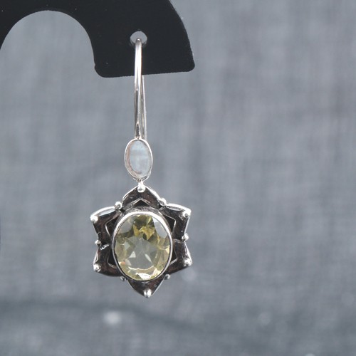 925 Silver Lemon Quartz Earring - Image 2