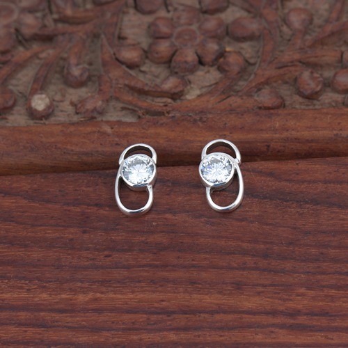 925 Silver Wire Fancy Shape Stud Earring - Image 1